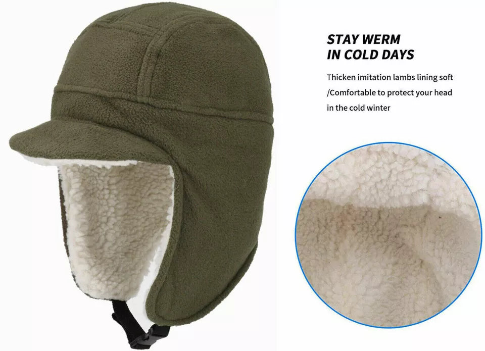 Men's Fleece Thermal Cap Army Green