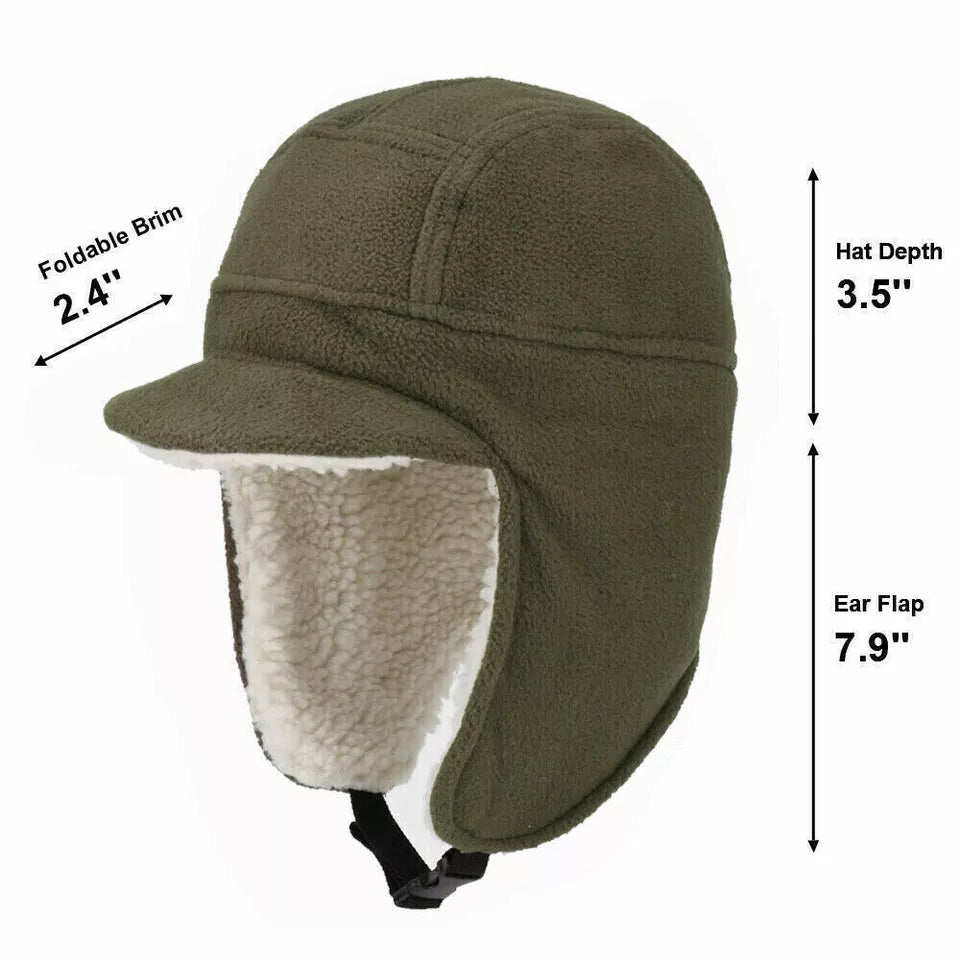 Men's Fleece Thermal Cap Army Green