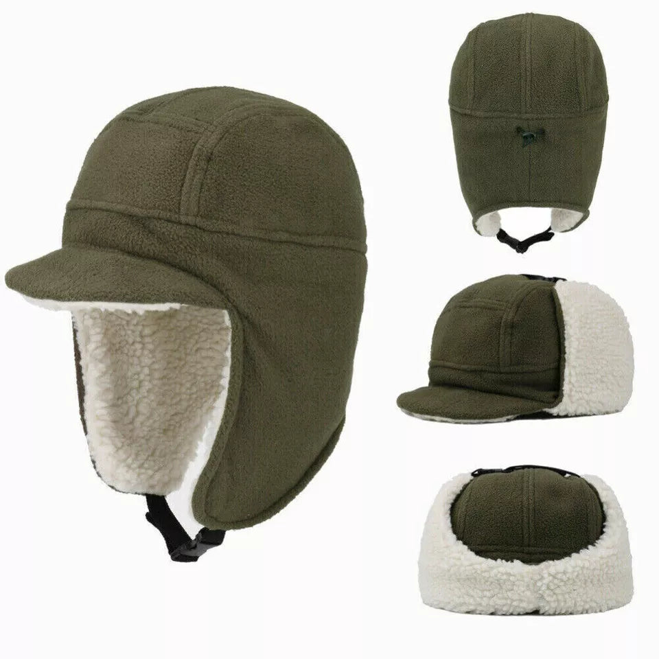 Men's Fleece Thermal Cap Army Green